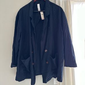 Anthro navy blue blazer